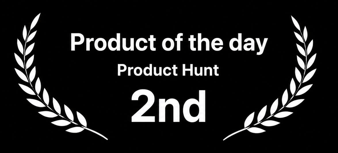 Product Hunt product of the day 2nd